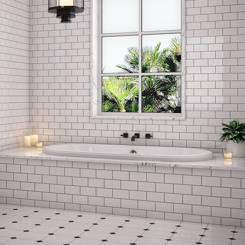 Pfeiffer 71" x 35" Drop In Air Acrylic Bathtub, White