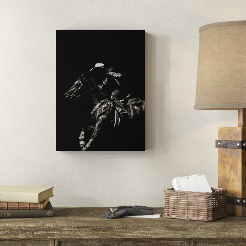 « scratching rodeo i », impression sur toile tendue, H 19 po x l 14 po x P 2 po