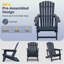 Chaise Adirondack en PEHD avec porte-gobelet, texture semblable au bois, dossier haut et assise large-133357492-133357493