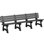 Banc d'extérieur 8 pieds Aspen - Banc d'extérieur 100% bois recyclé | Durable, résistant aux intempéries, siège pour parcs, jardins, écoles et espaces publics - noir