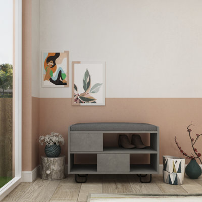 Cannonleague Polyester Upholstered Bench with Shoe Storage