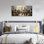 Art mural de la ville pour le salon, impression murale sur toile or et gris pour chambre à coucher, impression de paysage urbain moderne, taille 40 x 20 pouces