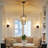 Black Crystal Pendant Light for Kitchen Island, Luxury Water Ripple Glass Chandelier Lights Fixture, Modern Elegant Adjustable Pendant Lighting for Dining Room Bedroom, E26 Bulb, L7'' x H11.8'', No Bulbs Included