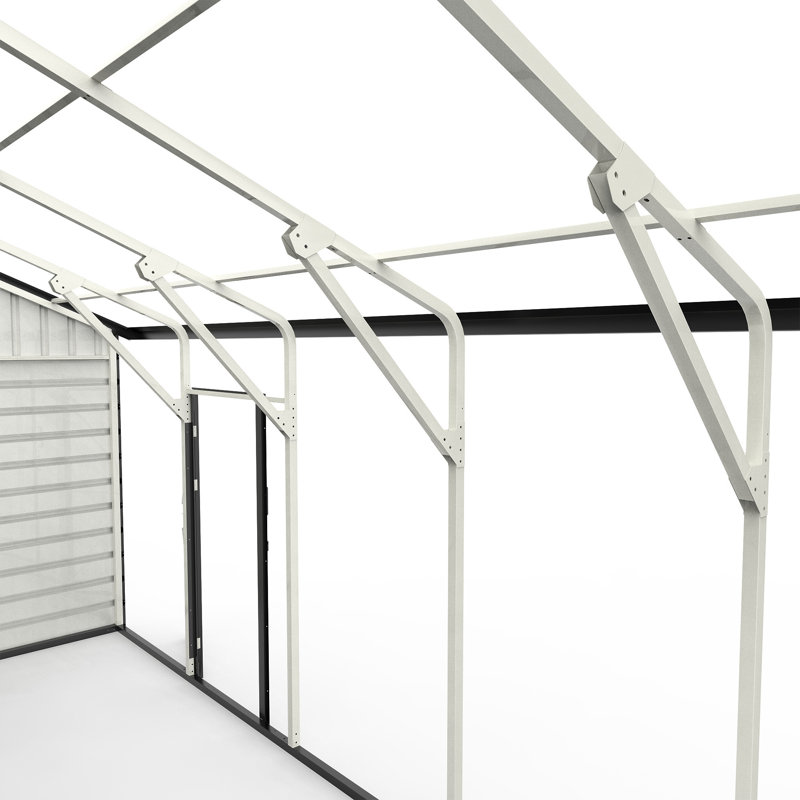 Double garage en métal avec porte d'entrée latérale, H 150 po x l 300 po x P 396 po