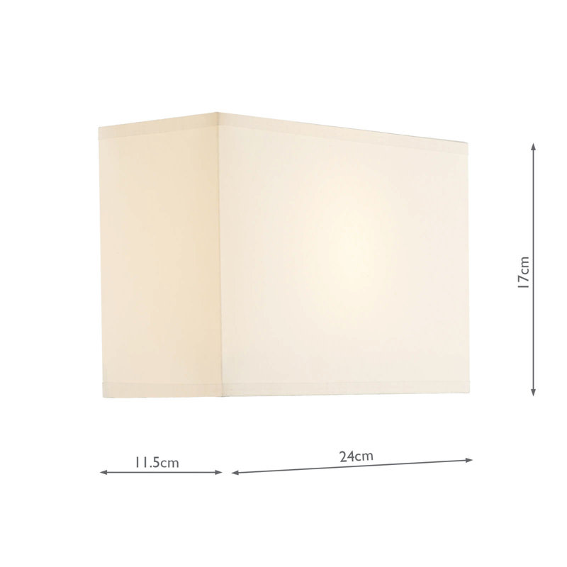 Staunton 17cm H Fabric Rectangle Wall Sconce Shade ( Screw On ) in Cream