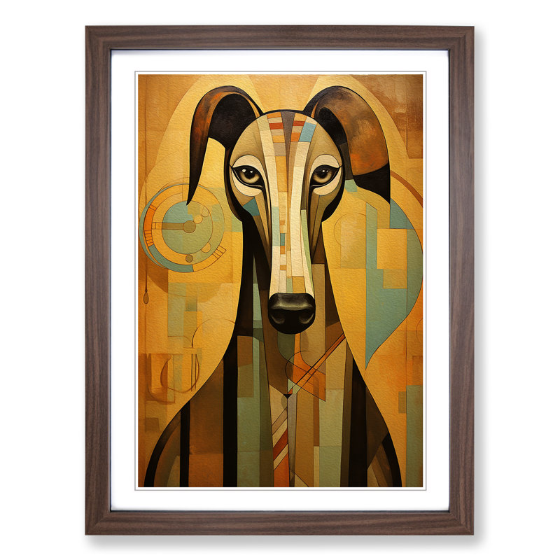 Greyhound Art Deco No.2 - Framed Print