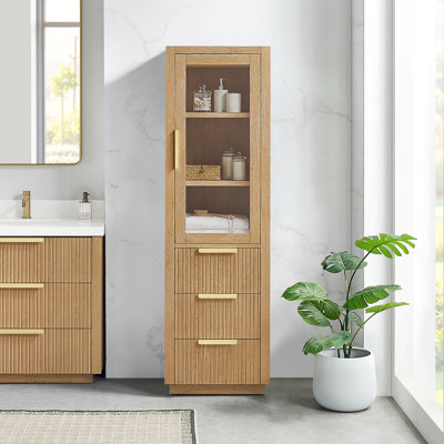 Allister 22in. Washed Ash Grey Storage Cabinet for Bathroom and Living Room