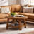 Solid Wood Coffee Table, 31.5" Farmhouse Round Center Table with 2-Tier Storage, Suitable for Living Room or Bedroom, Rustic Brown