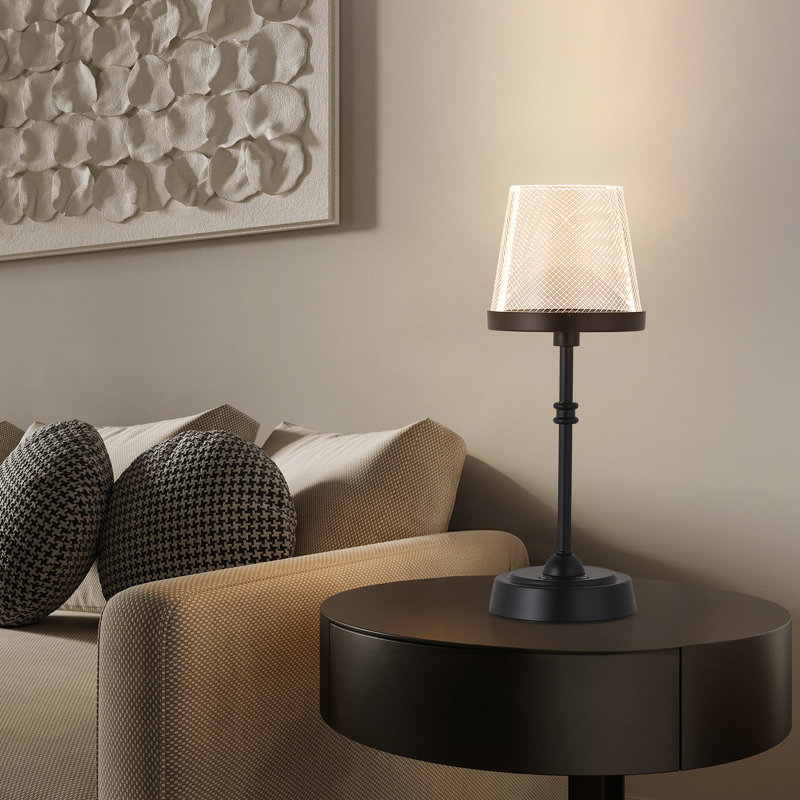 Adjustable Cordless Led Tabel Lamp With Dimmable Light & Rgb Colors, Black
