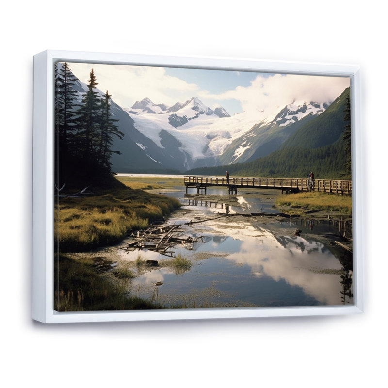Alaska, rivière sauvage sur toile, H 24 po x l 32 po x P 1 po, Toile blanche