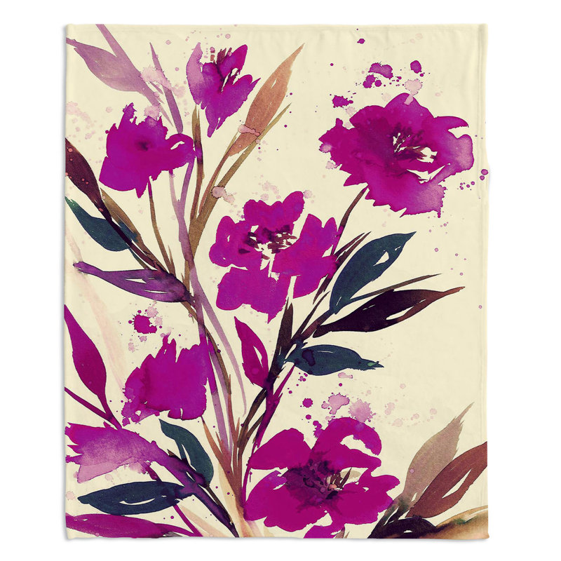 Couverture sherpa doux posies rose, l 51 po x L 60 po