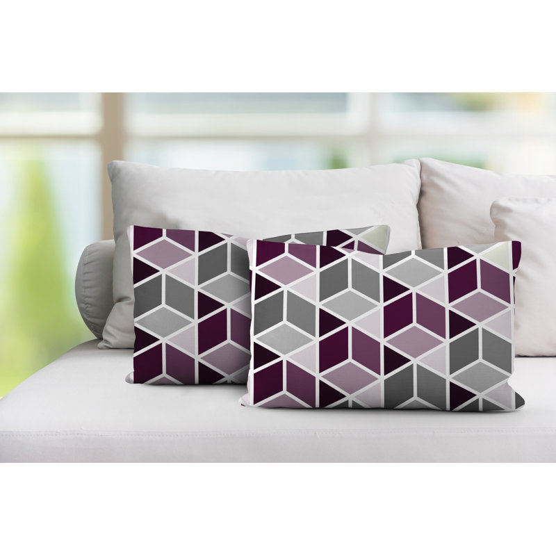 Coussin cubique intérieur / extérieur Cubana, Mauve