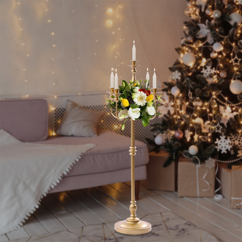 48.72'' H Iron Floor Candelabra