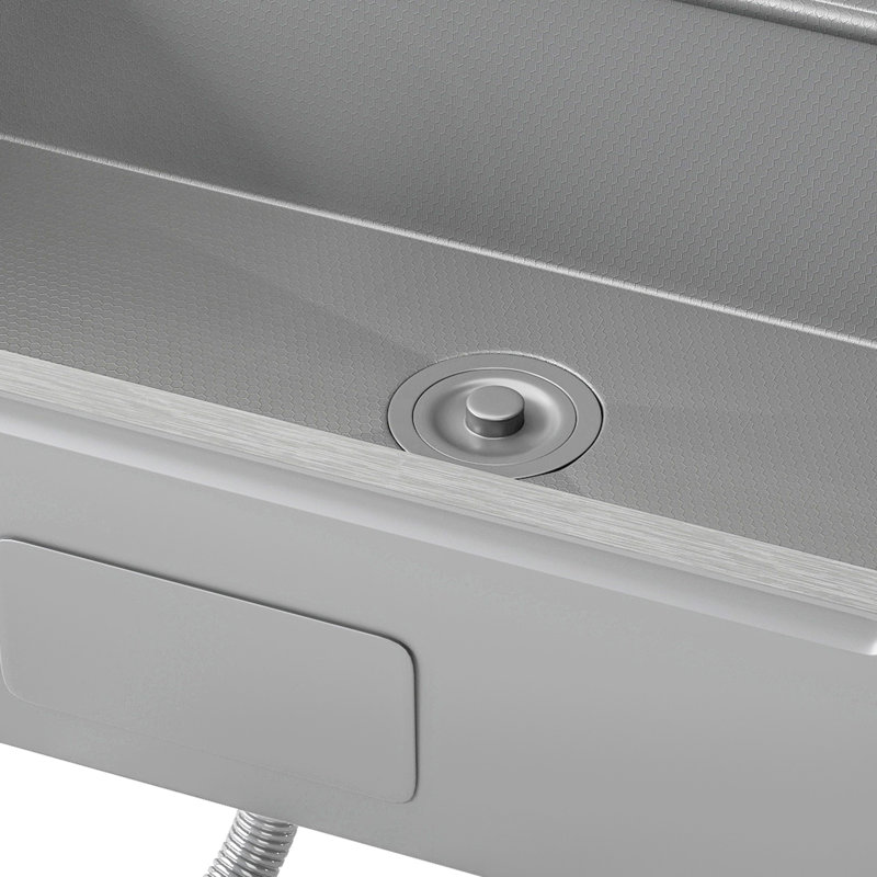 32" Undermount Kitchen Sink Workstation, 304 Stainless Steel, Single Bowl, Honeycomb, Silver, Silver