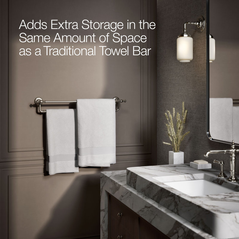 Artifacts® Double 24" Wall Mounted Towel Bar, Vibrant Polished Nickel