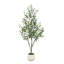 Olive artificielle en pot décoratif blanc-1640485338
