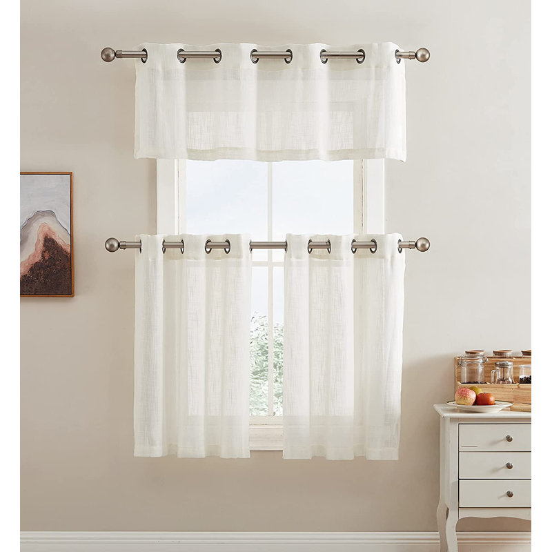 Aleksander Tailored Cafe Curtain, 54" W x 45" L, Oatmeal