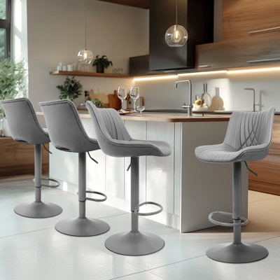 Adjustable Swivel Barstools with Backs