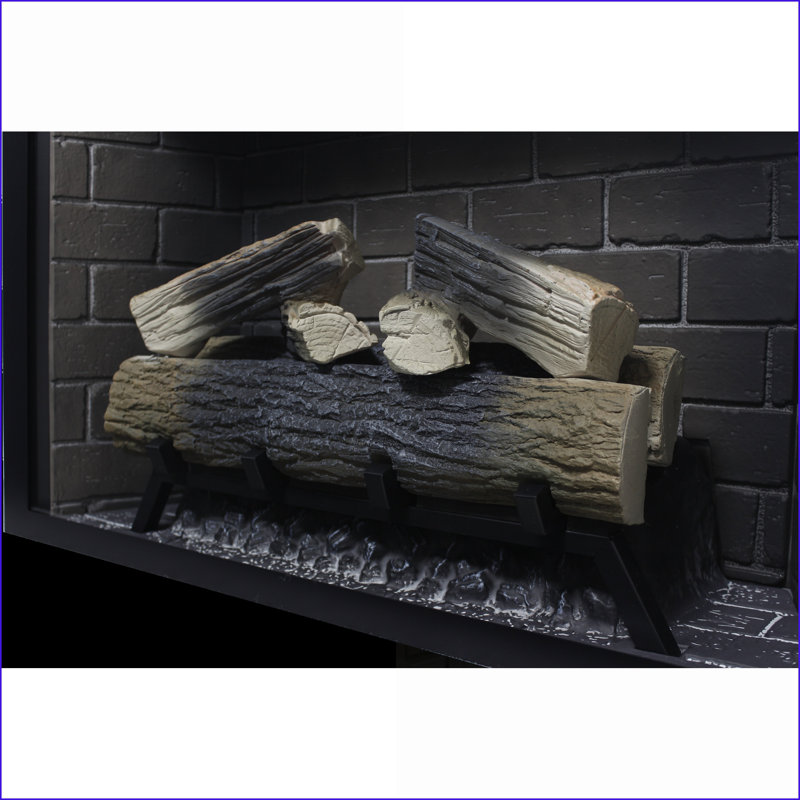 Infrared Electric Fireplace Insert, 33 Inch with Touch Panel, Crackling Sound, Fixed Trim Kit | Tempered Glass+Sheet Metal | Vent Free