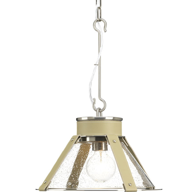 Brushed Nickel and Glass Indoor Pendant Light