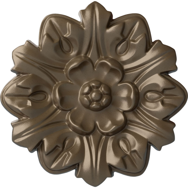 Médaillon de plafond Endurathane Maria, DE 9 5/8 po x P 1 1/8 po (convient aux auvents jusqu'à 1 3/4 po), pot peint à la main de finition crème