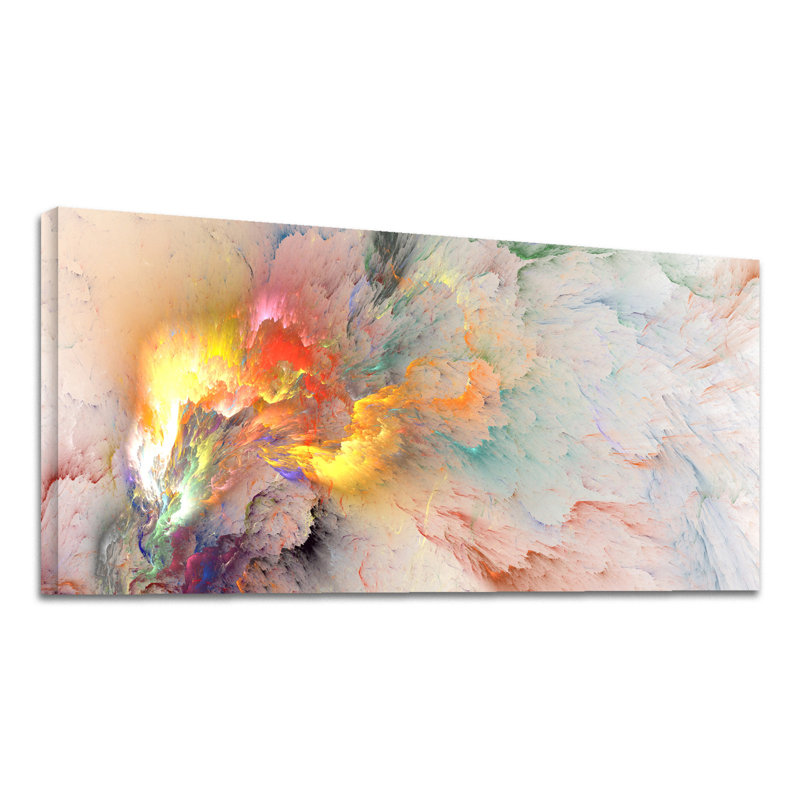 Peinture abstraite Big Bang encadrée, H 24 po x l 48 po x P 2 po