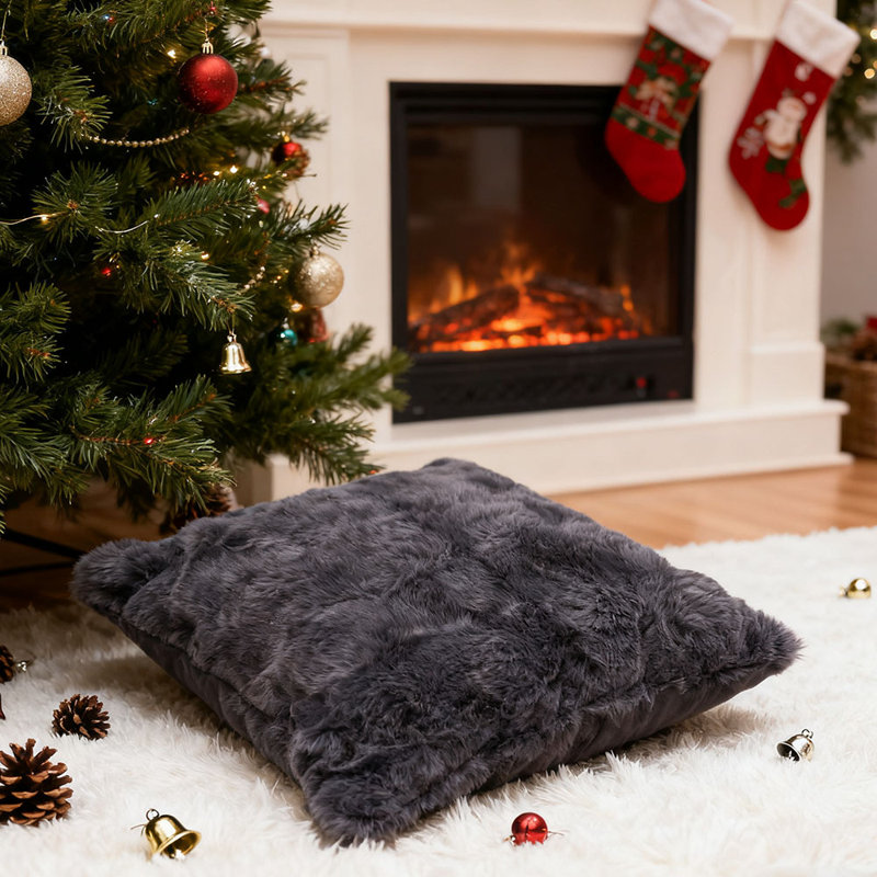 Cotton Rectangular Backrest Cushion, Black