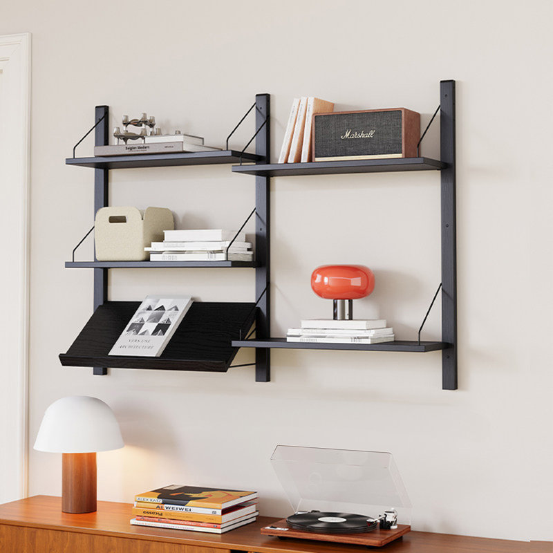 3 tablettes murales en bois massif, présentoir à décor moderne pour chambre à coucher, salle de bain, cuisine, salon