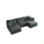 Canapé modulaire en U avec repose-pieds réversible, canapé d'angle convertible 5 places avec 2 repose-pieds, canapé doux minimaliste moderne et canapé pour le salon Chenille-2100570525