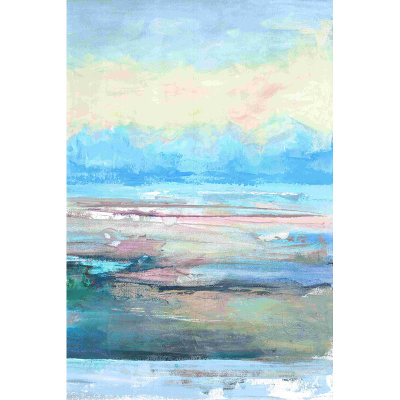 «Abstract Scape 2», peinture sur toile tendue, H 18 po x l 12 po