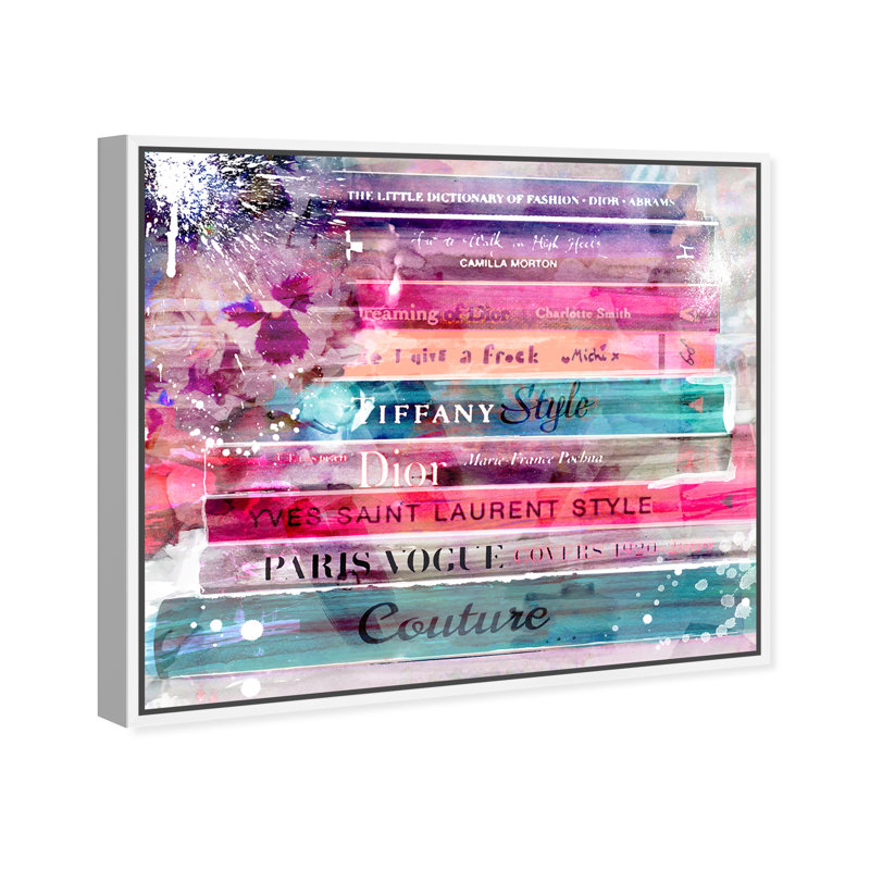 Livres Fashion Splash - peinture, H 24 po x l 30 po, Cadre blanc
