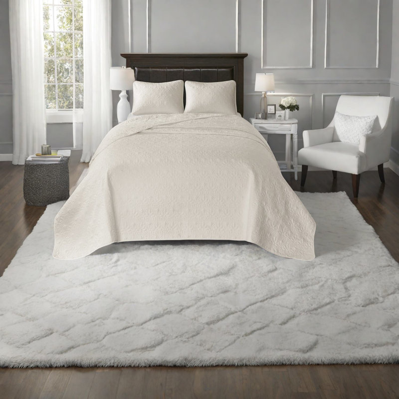 Ensembles de literie confortables et réversibles en coton crème pour des chambres confortables