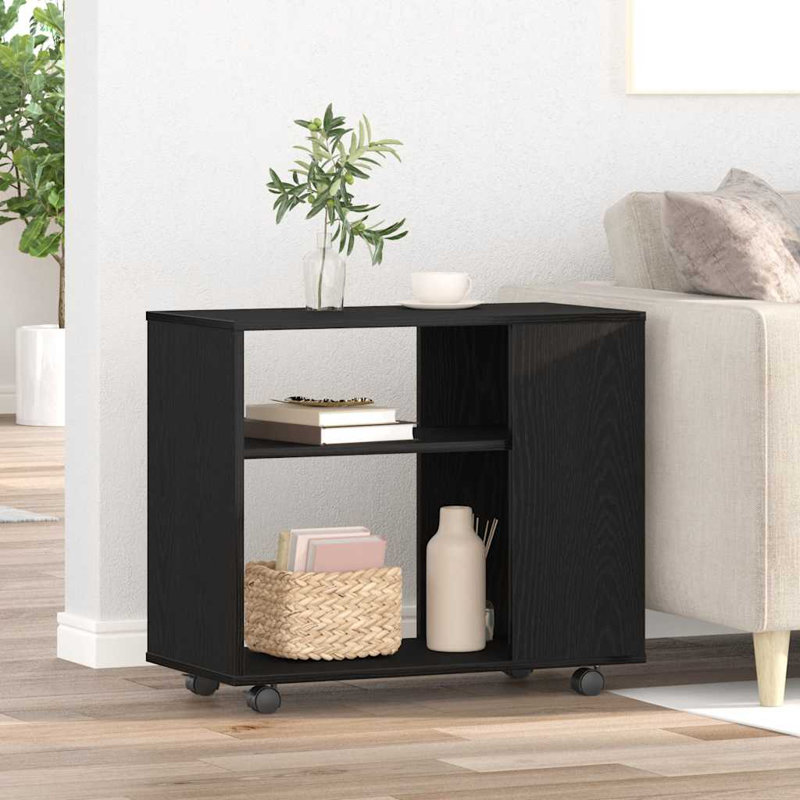 Petite table d'appoint rectangulaire en bois d'ingénierie, Chêne noir