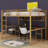 Allyse Full Size Metal Loft Bed with Desk, Drawers and Bedside Tray, Charging Station, USB and socket-1905052761