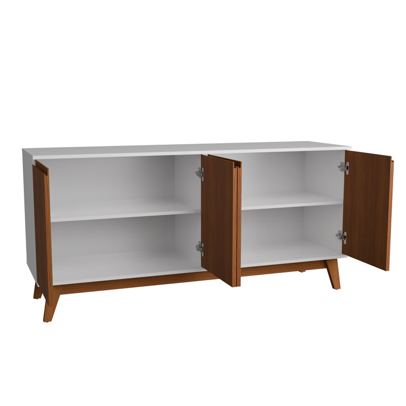 Tokyo 4-door Sideboard With Soft-close Doors, White/Brown