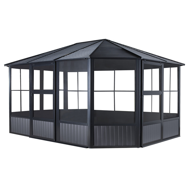 Sojag Charleston Solarium 3.7m x 4.6m, 280.8cm H x 488.6cm W x 383.6cm D