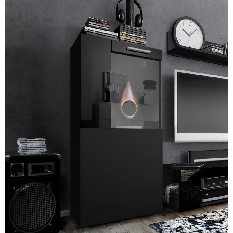 Killion Display Cabinet, Without LED, Matt Black