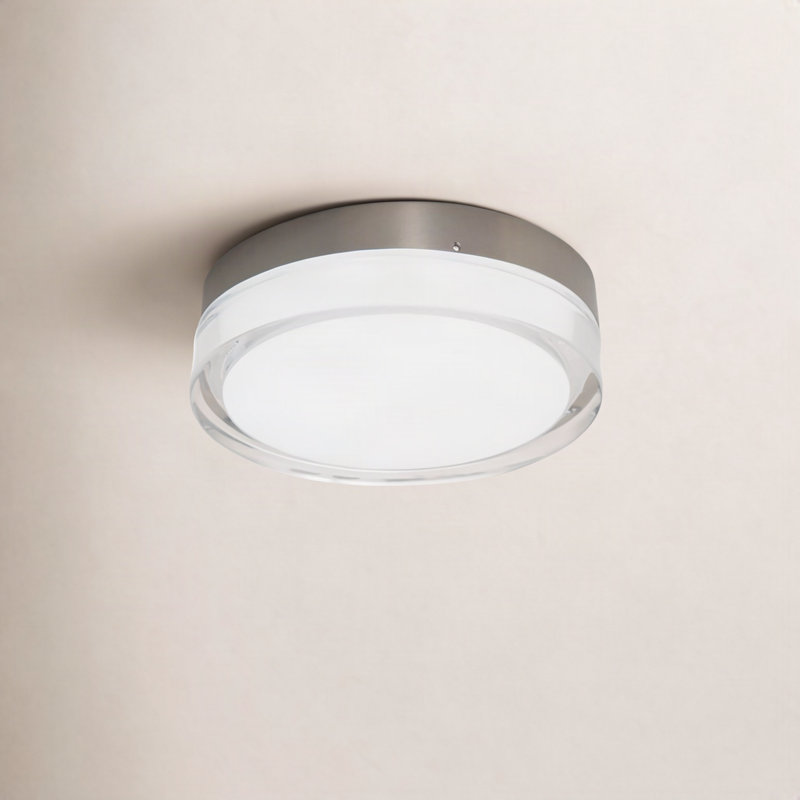 Pi Black Outdoor Flush Mount, Stainless Steel, 2.5" H x 12" W x 12" D, 3000K