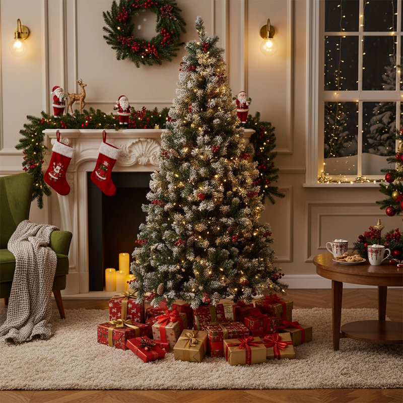 Lighted Artificial Christmas Tree, 6.9' H