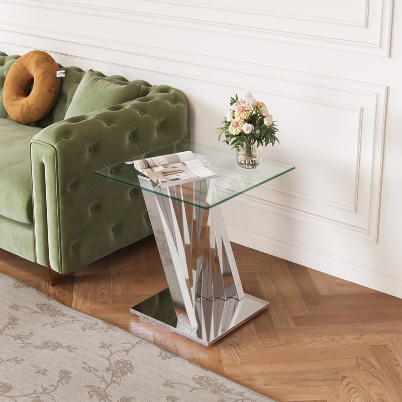 4 - Piece Living Room Table Set, Silver