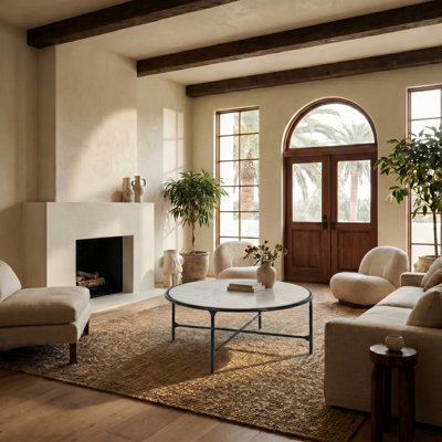 Evelynn 36" Genuine Marble Coffee Table