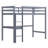 High Wood Loft Bed, With Safety Guardrail, Built-In Desk, Ladder-1386632881