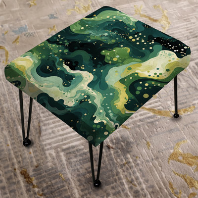 Green Celestial Aura Camouflage - Camouflage Rectangle Ottoman