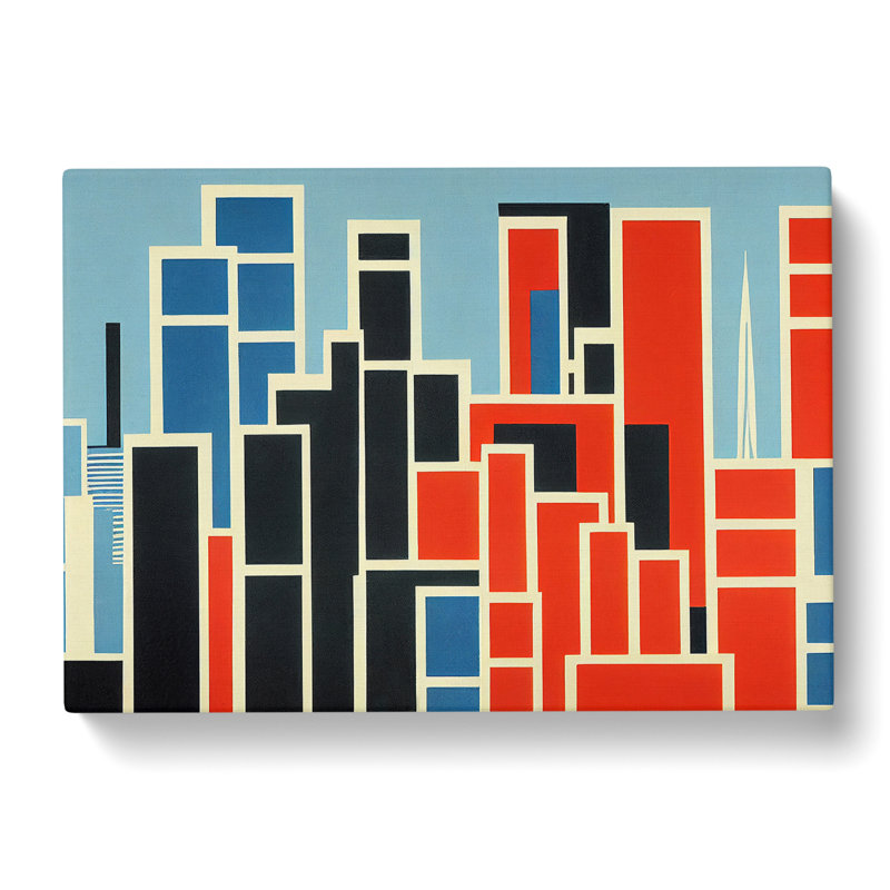 Bauhaus Architecture Skyline Abstract - Wrapped Canvas Print, 50cm H x 76cm W x 3cm D