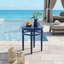 Petite table de bout ronde 18 po Arbor - Table d'appoint intérieure et extérieure en bois d'acacia massif - Bleu marine-1942522669