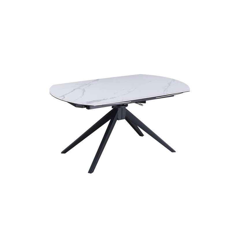 Table de salle à manger contemporaine à plateau en céramique avec extension à 2 mouvements