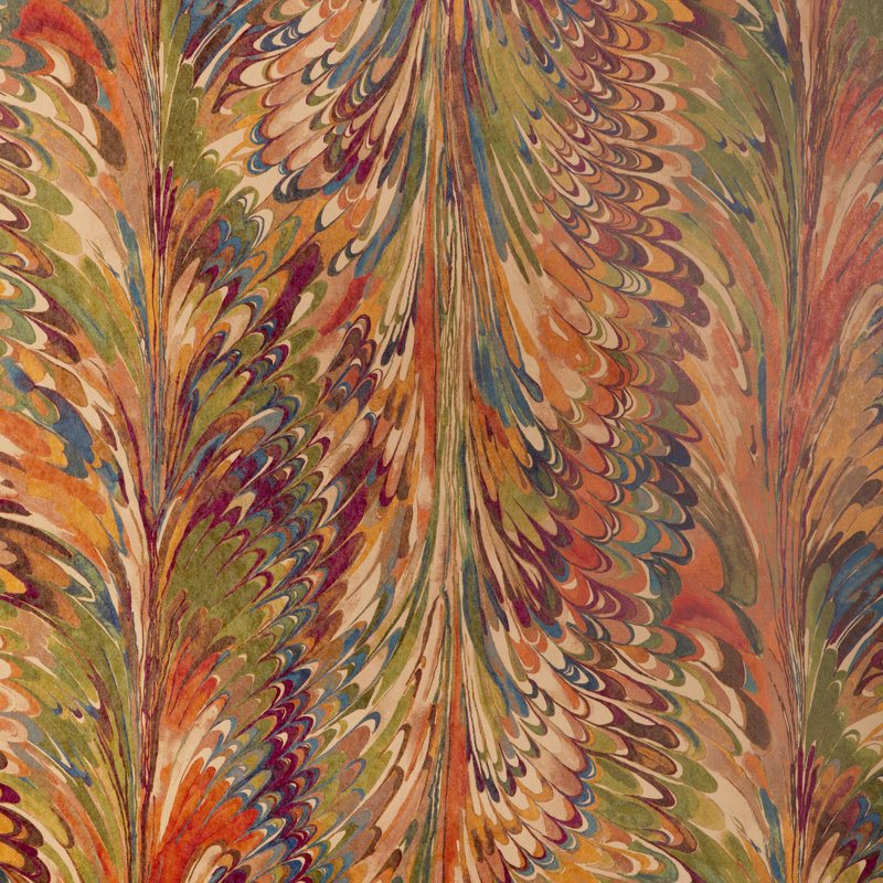 Barwick Taplow Abstract Pulp Blend Border, Clay/Plum