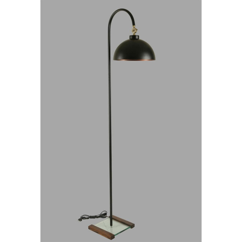 Lampe sur pied noire élégante avec corps en métal Luro, hauteur de 64,9 pouces | Finition électrostatique durable séchée au four | Douille E27, 60 W maximum | Parfait pour le salon, la chambre à coucher ou le bureau, design moderne et élégant