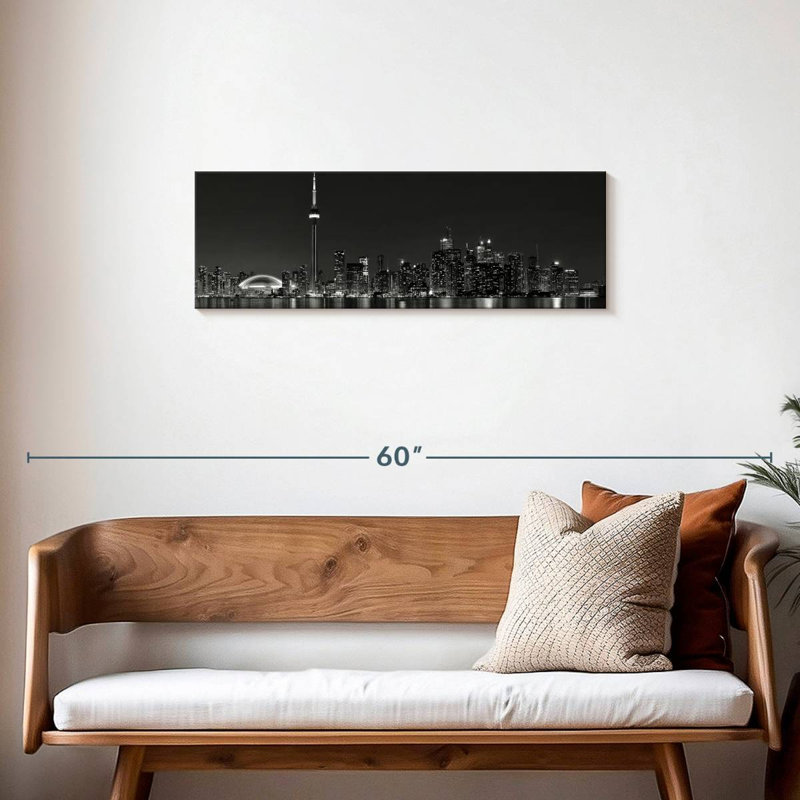 Toronto, impression sur toile monochrome, H 12 po x l 36 po x P 1,25 po
