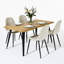 Ensemble de salle à manger moderne 5 pièces Shivani avec table rectangulaire en grain de bois et 4 chaises-103829950-132143635